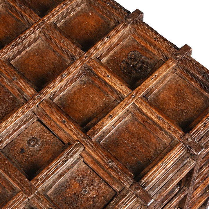 Detail From Antique Brass Bound Teak Indian 'Pithara' Chest From Gujarat - 18th Century | Indigo Antiques
