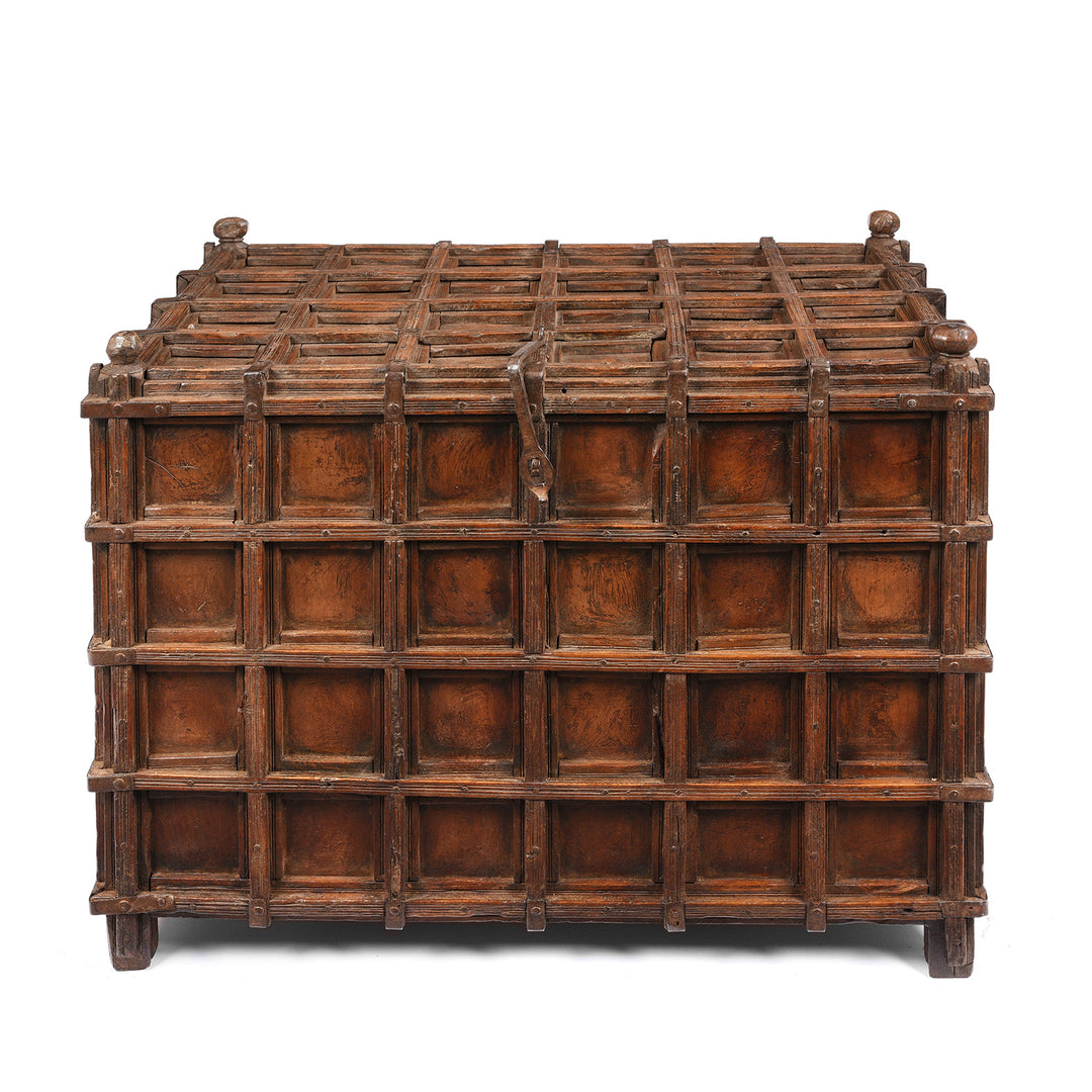 Antique Brass Bound Teak Indian 'Pithara' Chest From Gujarat - 18th Century | Indigo Antiques