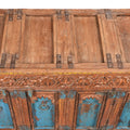 Carved Teak Indian Manjus Dowry Chest From Banswara - 19thC