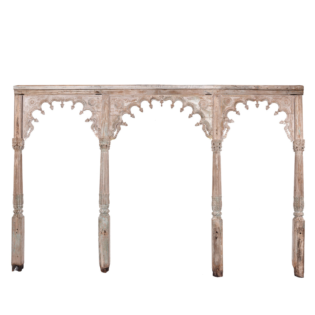 Antique Carved Teak Triple Arch From Maharashtra - 19thC | Indigo Antiques