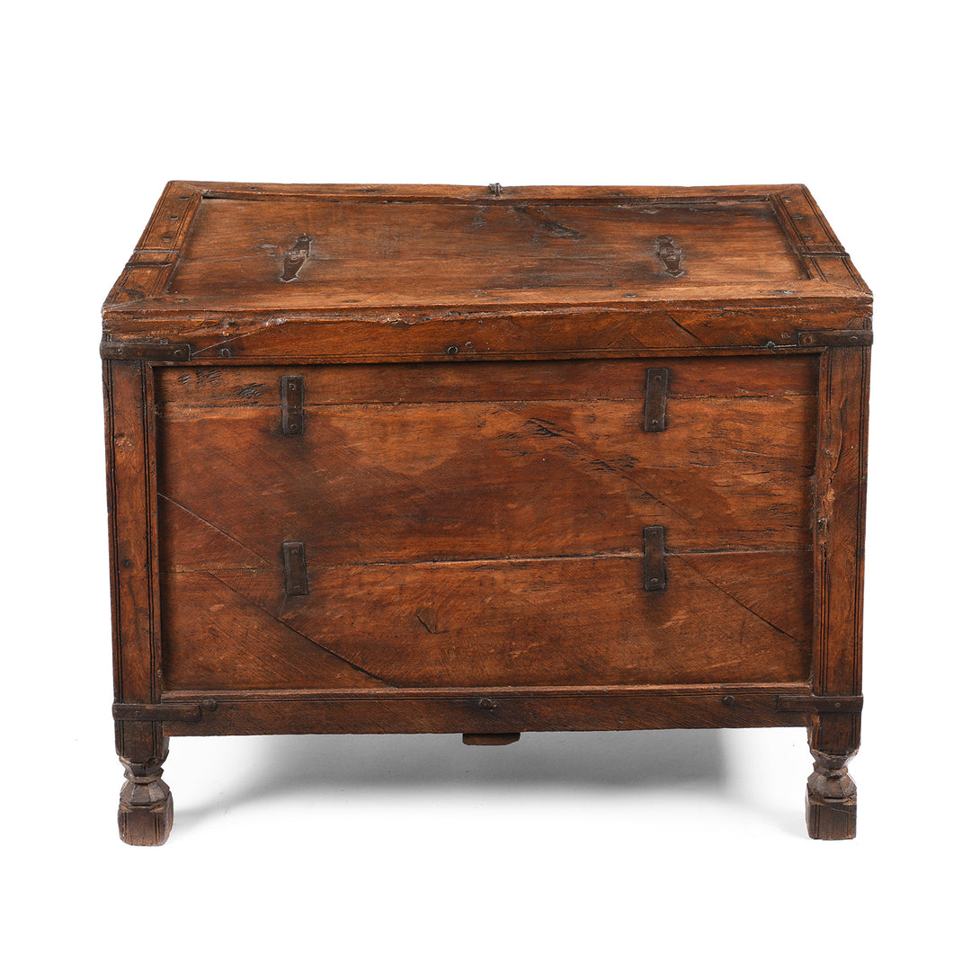 Back Of Roheda Wood Chest From Rajasthan - 19thC | Indigo Antiques