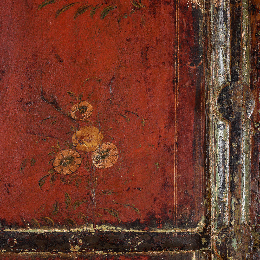 Painting Detail From Antique Painted Teak Window Shutter From Rajasthan - 18thC | Indigo Antiques