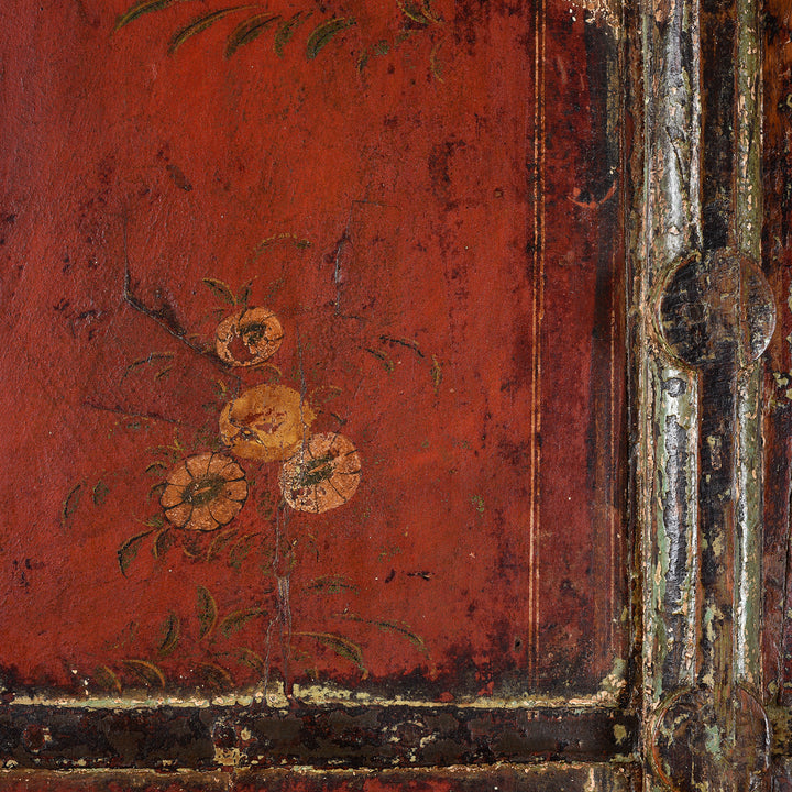 Painting Detail From Antique Painted Teak Window Shutter From Rajasthan - 18thC | Indigo Antiques