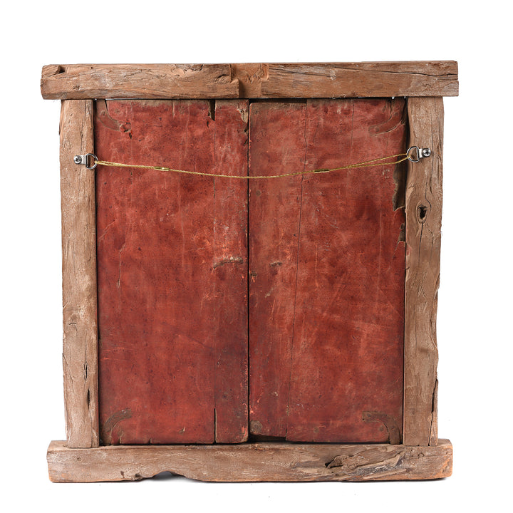 Reverse Of Painted Indian Window Shutter From Bikaner - 18thC | Indigo Antiques