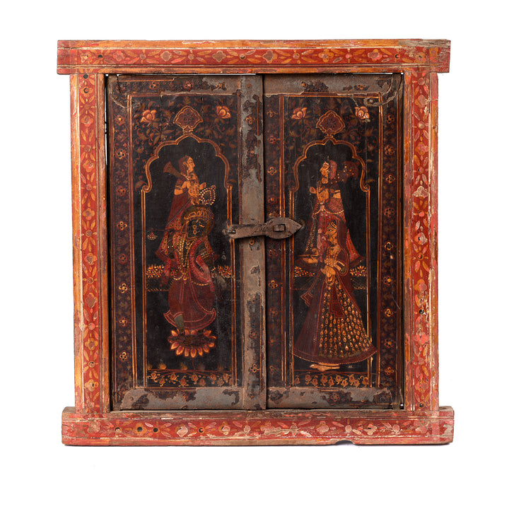 Painted Indian Window Shutter From Bikaner - 18thC | Indigo Antiques