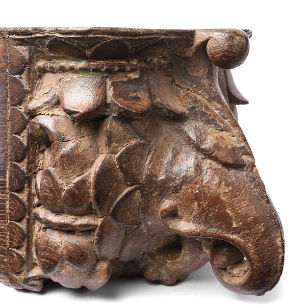 Carved Teak Candle Stand - 19th Century