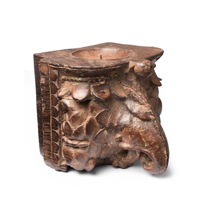 Antique Carved Teak Candle Stand - 19th Century | Indigo Antiques