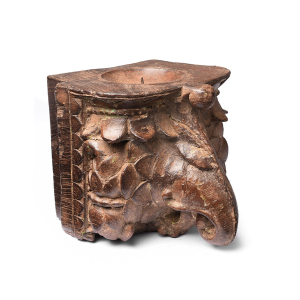 Carved Teak Candle Stand - 19th Century