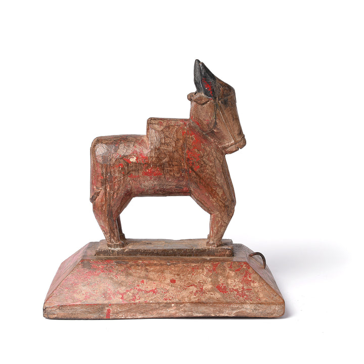 Antique Painted Indian Nandi Bull Figurine From Rajasthan - Ca 1920 | Indigo Antiques