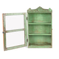 Green Painted Teak Glazed Wall Cabinet - Ca 1930