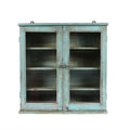 Painted Teak Glazed Wall Cabinet From India - Ca 1930