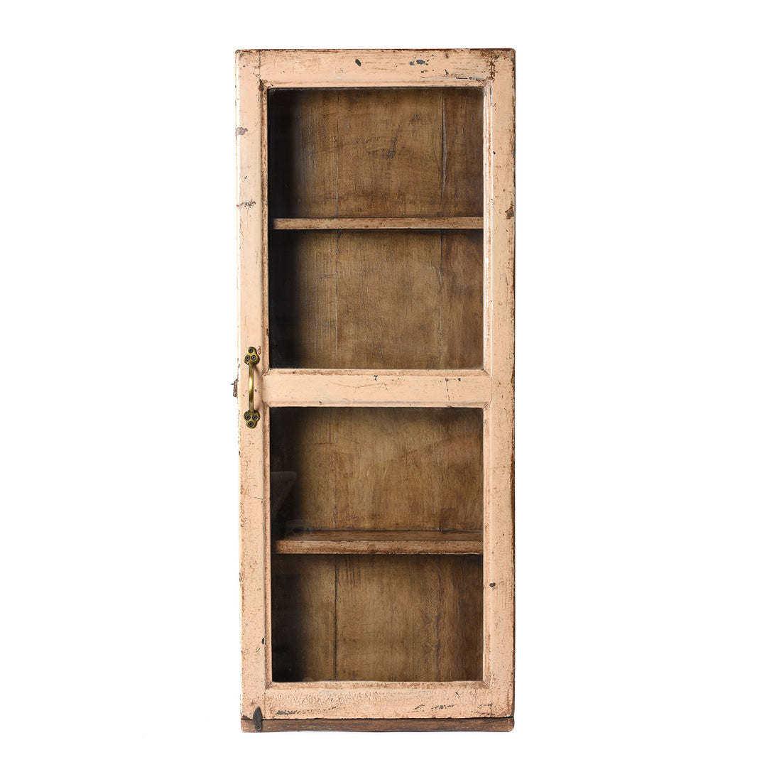 Painted Teak Glazed Wall Cabinet - Ca 1930 | Indigo Antiques
