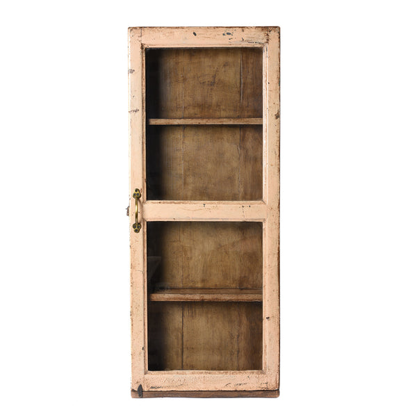 Painted Teak Glazed Wall Cabinet - Ca 1930