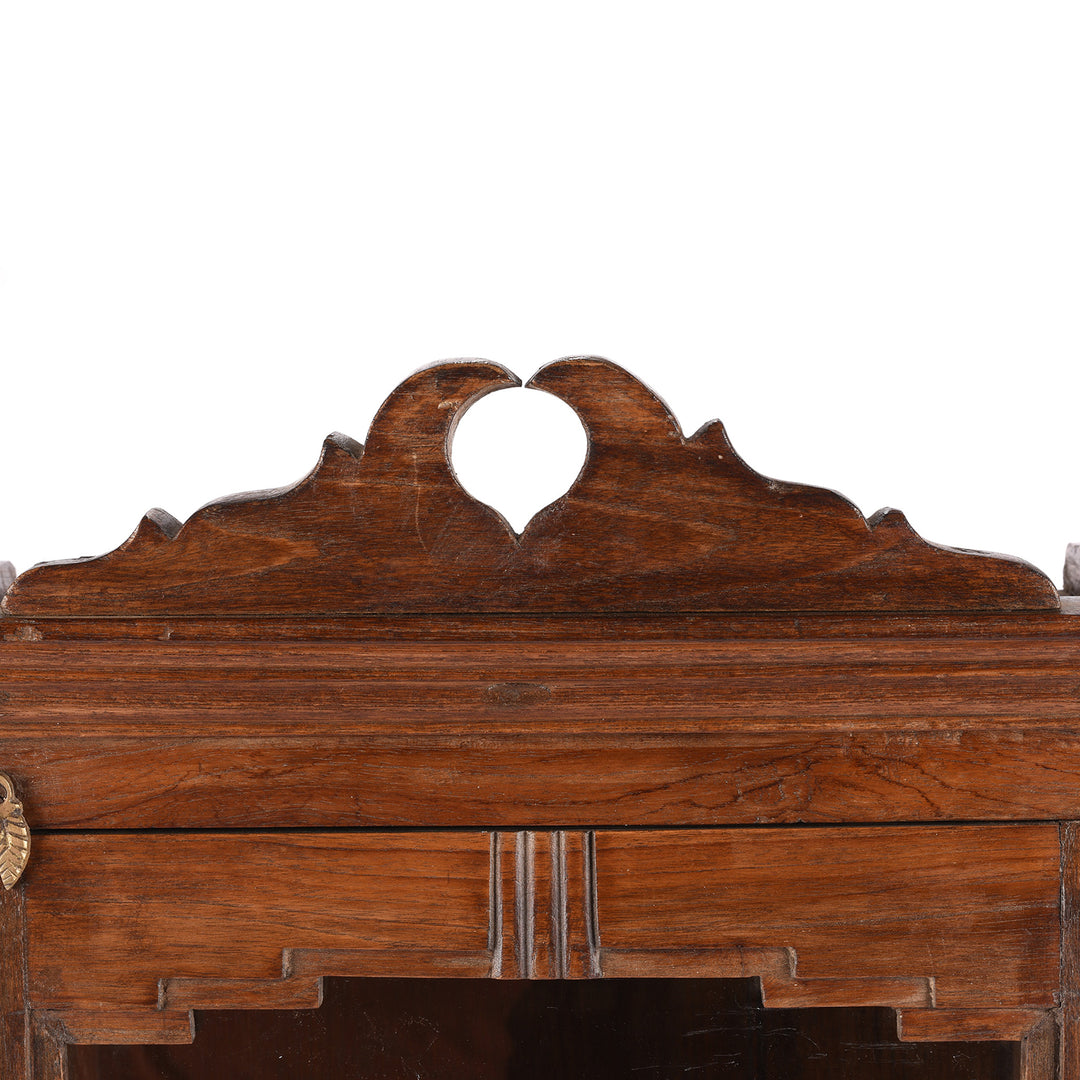 Detail From Glazed Teak Wall Cabinet From Gujarat - Ca 1920 | Indigo Antiques