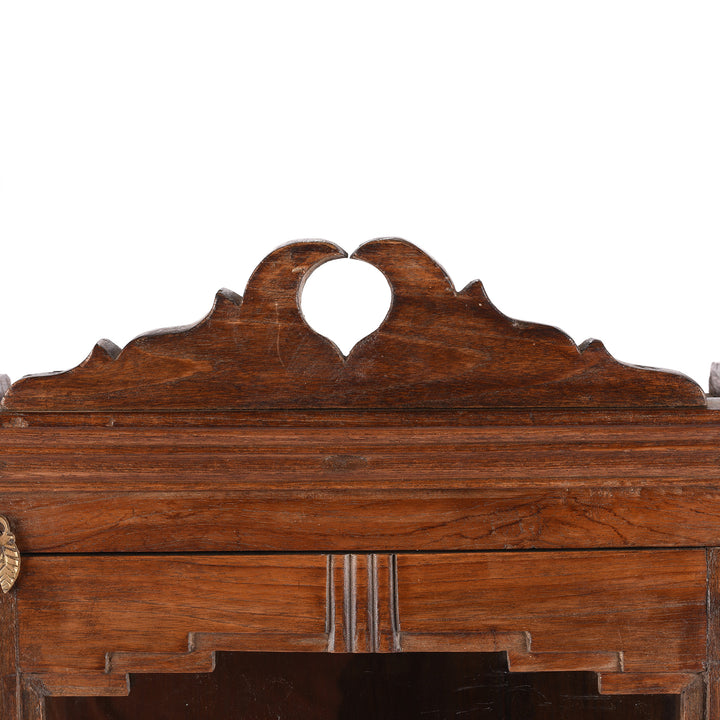Detail From Glazed Teak Wall Cabinet From Gujarat - Ca 1920 | Indigo Antiques