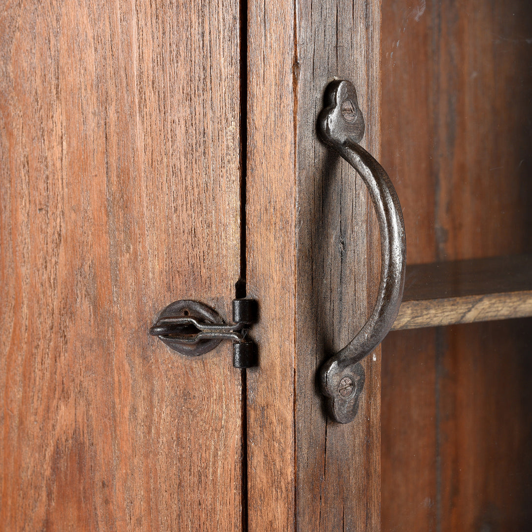 Latch Detail From Glazed Teak Wall Cabinet From Gujarat - Ca 1920 | Indigo Antiques