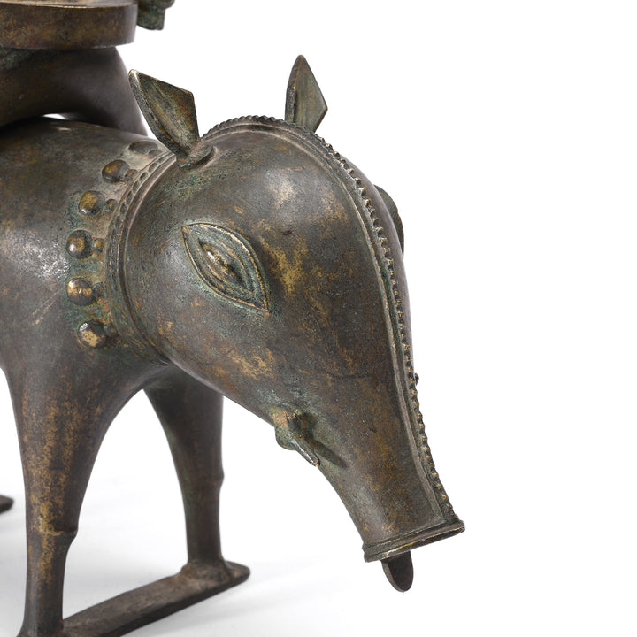 Bronze Bhuta Panjurli Riding A Wild Boar - 18th Century