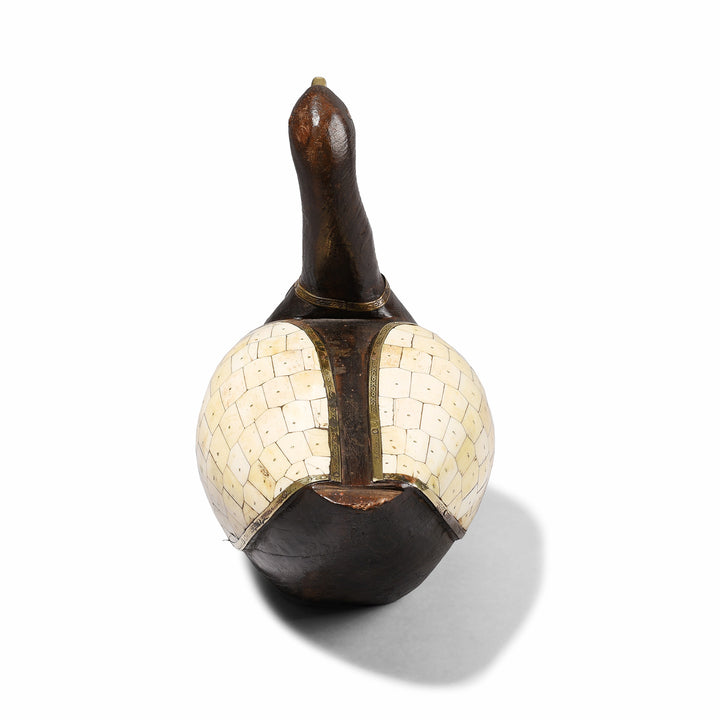 Reverse Of Bone Inlay Wooden Duck From Rajasthan | Indigo Antiques