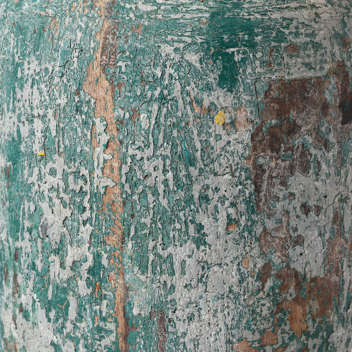 Surface Detail From Vintage Indian Wood Pot From Kullu - Ca 1950's | Indigo Antiques