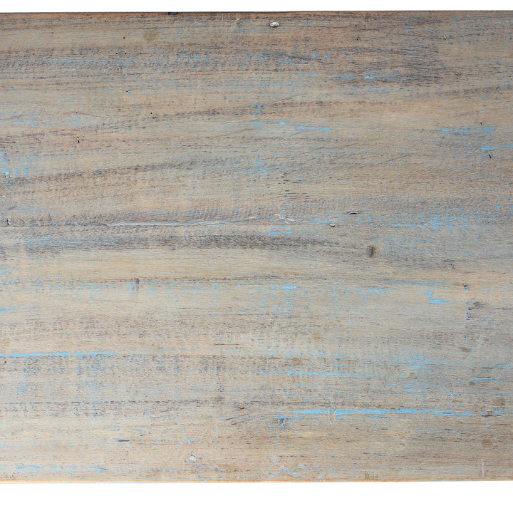 Top Down Detail From Reclaimed Teakwood Console Table With Painted Finish | Indigo Antiques