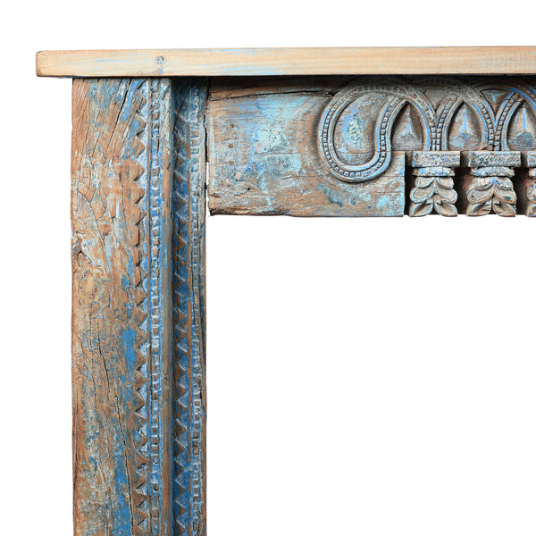 Blue Painted Console Table Made from Reclaimed Teak