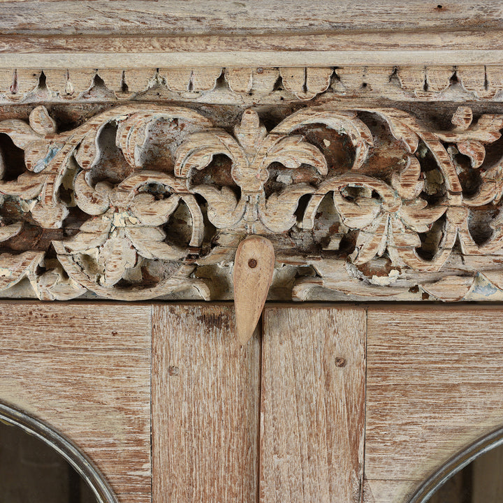 Latch Detail From Glazed Cabinet Made From Reclaimed Teak | Indigo Antiques