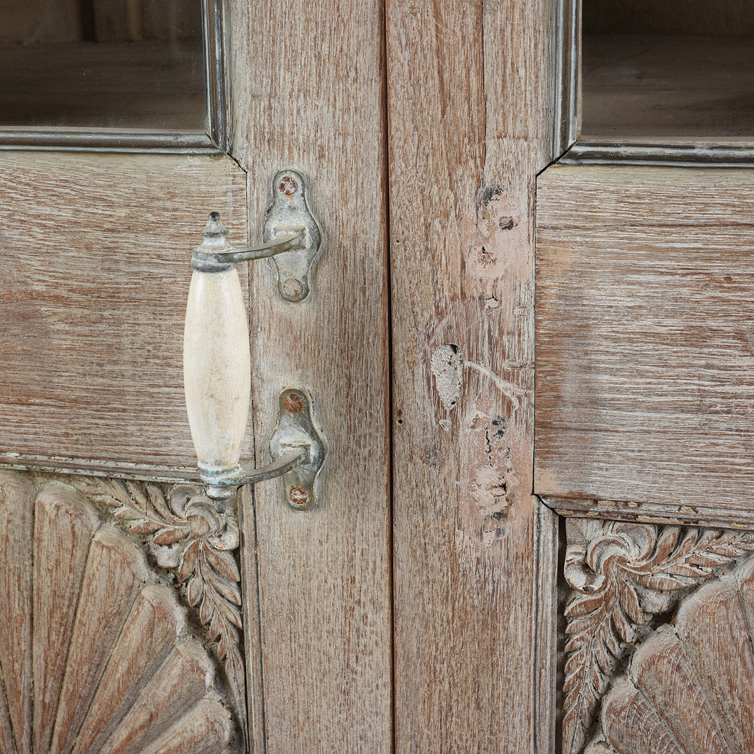 Handle Detail From Glazed Cabinet Made From Reclaimed Teak | Indigo Antiques