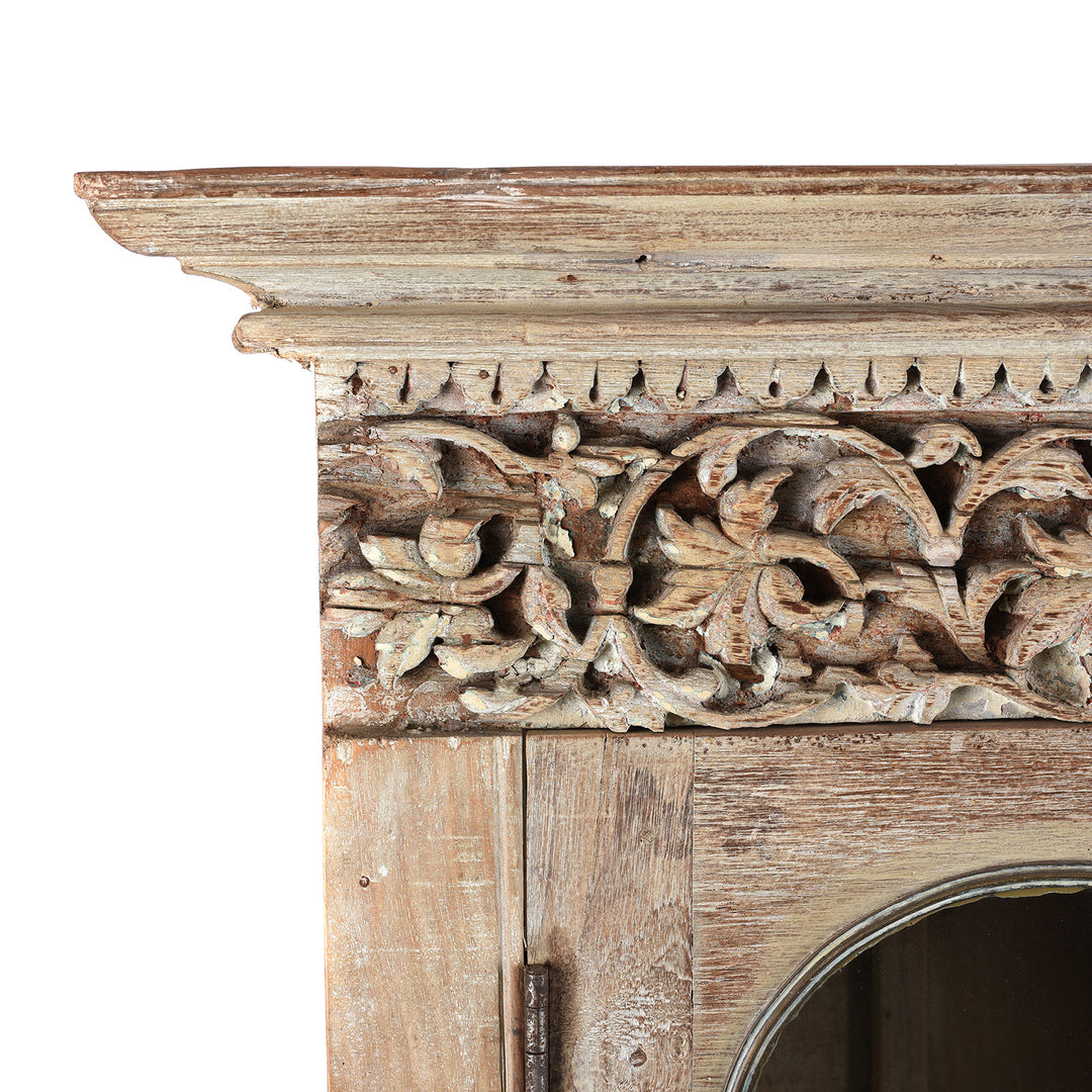 Corner Detail From Glazed Cabinet Made From Reclaimed Teak | Indigo Antiques