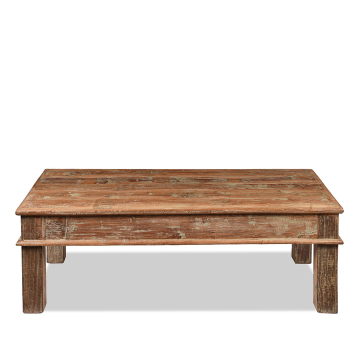 Back detail from a Reclaimed Teak Indian Takhat Coffee Table | Indigo Antiques