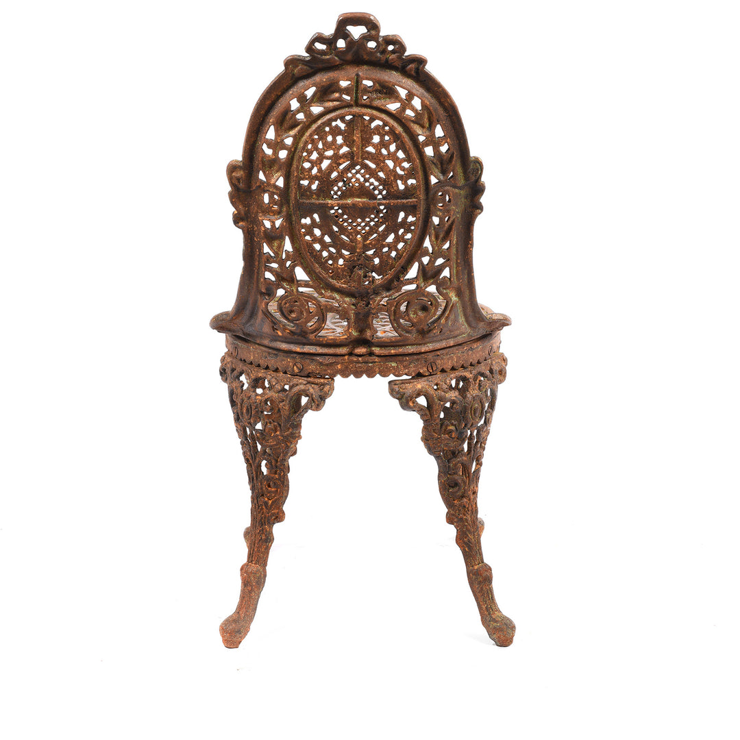 Back Of Outdoor Cast Iron Victorian Style Garden Chair | Indigo Antiques