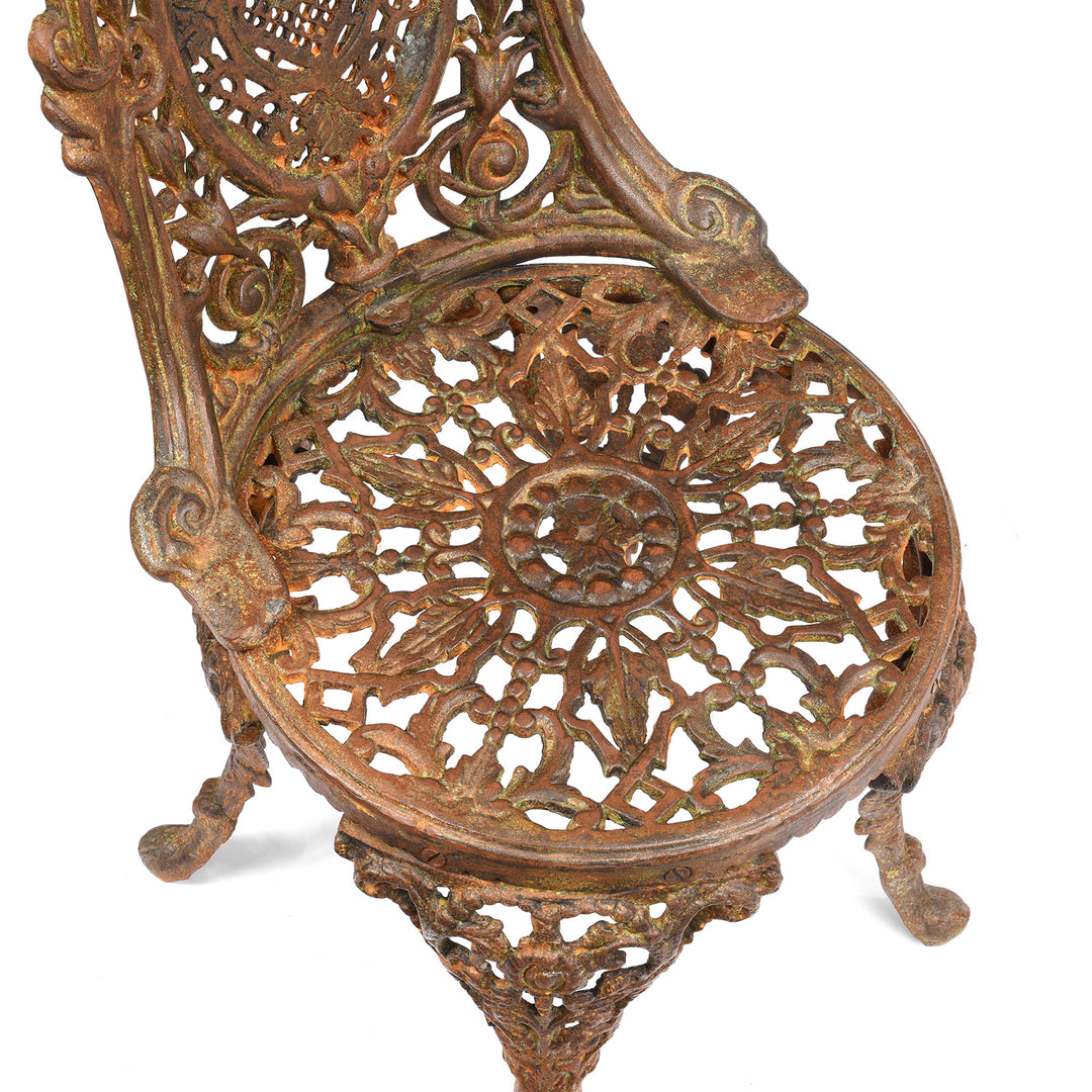 Detail From Outdoor Cast Iron Victorian Style Garden Chair | Indigo Antiques