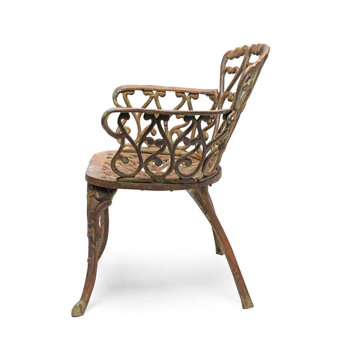 Outdoor Cast Iron Garden Chair - Heart Shape | Indigo Antiques
