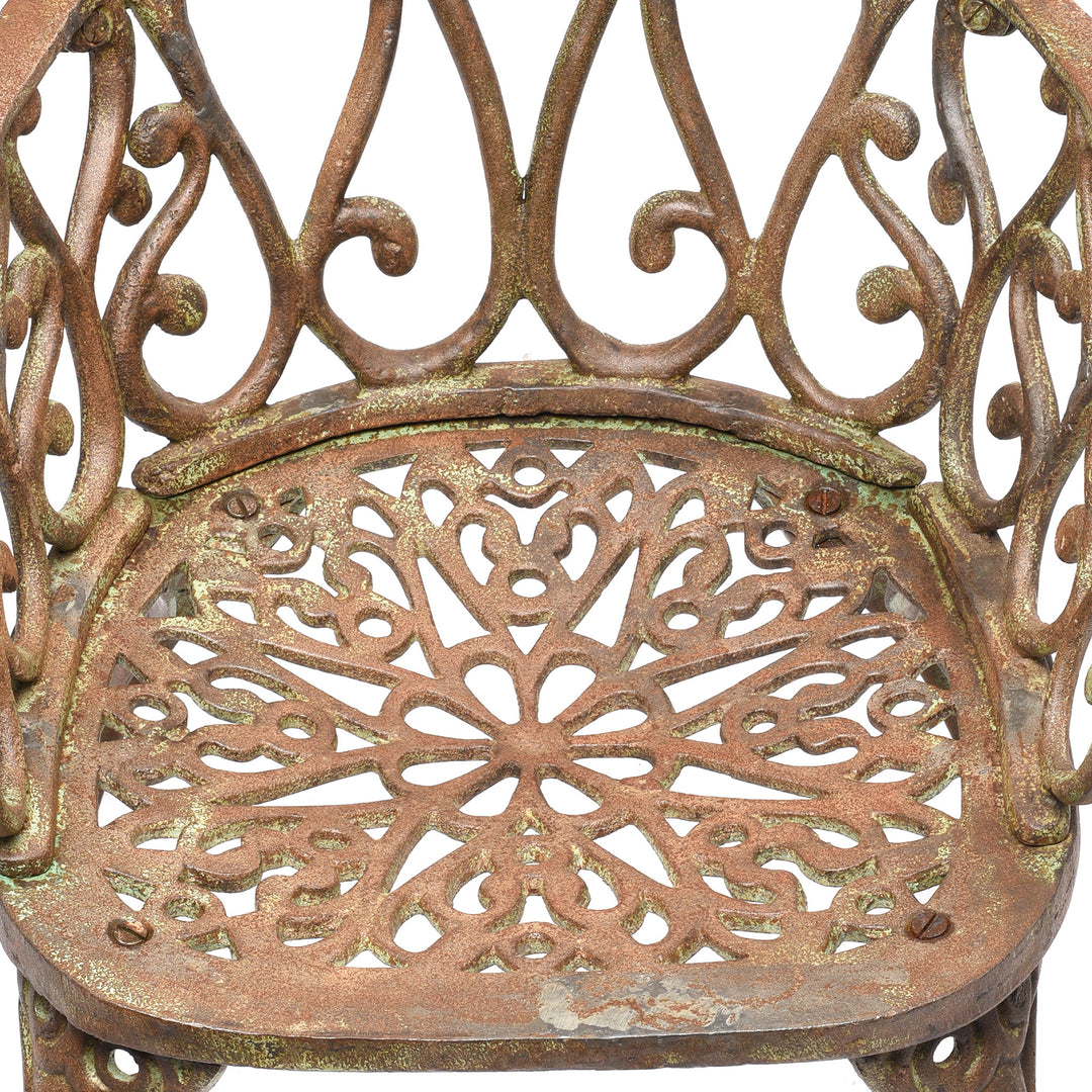 Outdoor Cast Iron Garden Chair - Heart Shape | Indigo Antiques