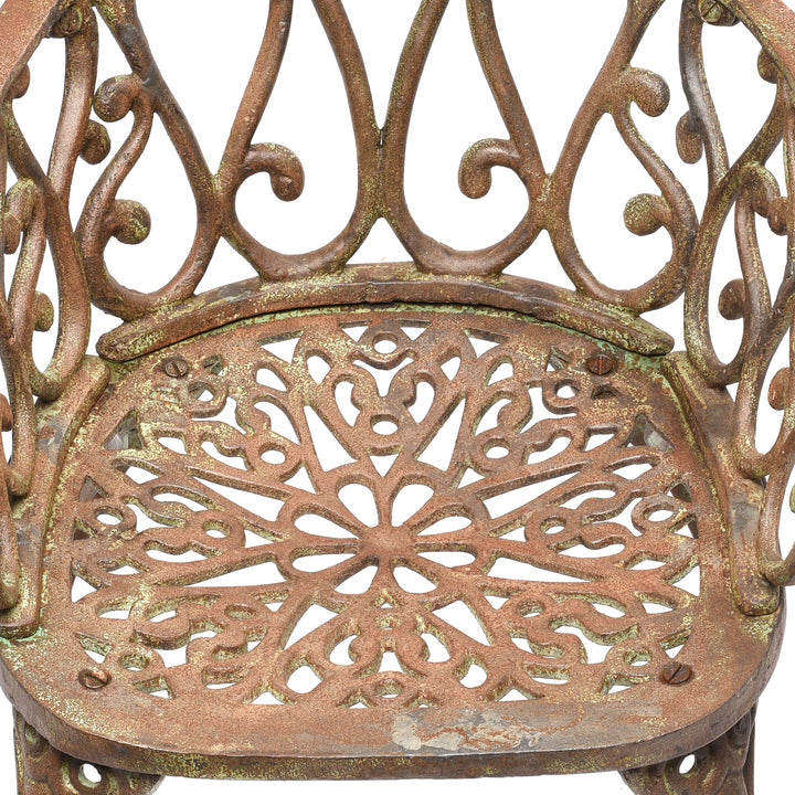 Outdoor Cast Iron Garden Chair - Heart Shape | Indigo Antiques