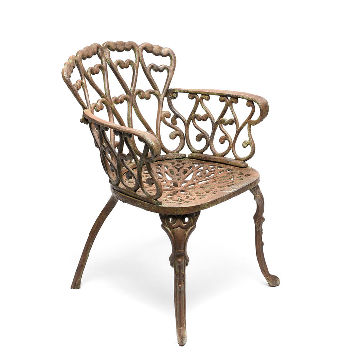 Outdoor Cast Iron Garden Chair - Heart Shape | Indigo Antiques