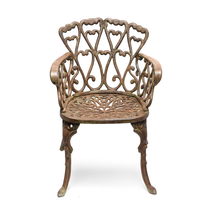 Outdoor Cast Iron Garden Chair - Heart Shape | Indigo Antiques