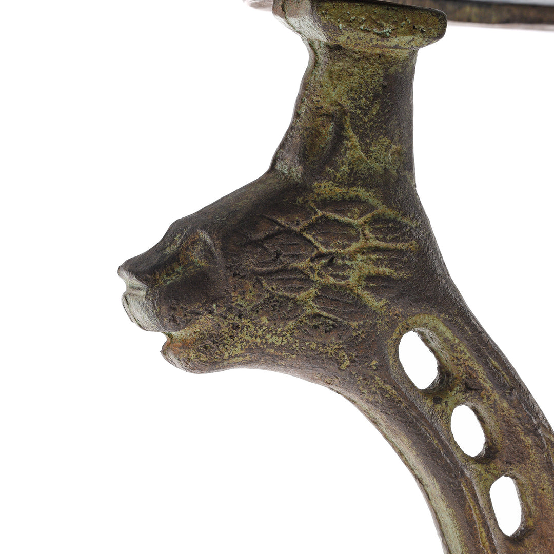 Green Marble Round Table With Cast Iron Base