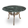 Green Marble Round Table With Cast Iron Base