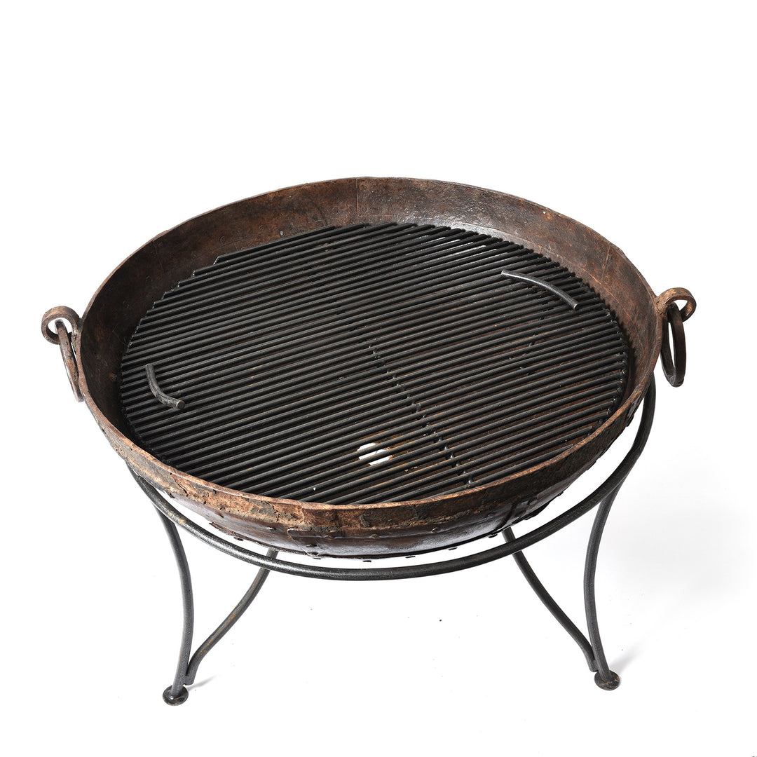 Top Down View Of Old 'Kadai' - Indian Fire Bowl From Rajasthan - Ca 1920 | Indigo Antiques