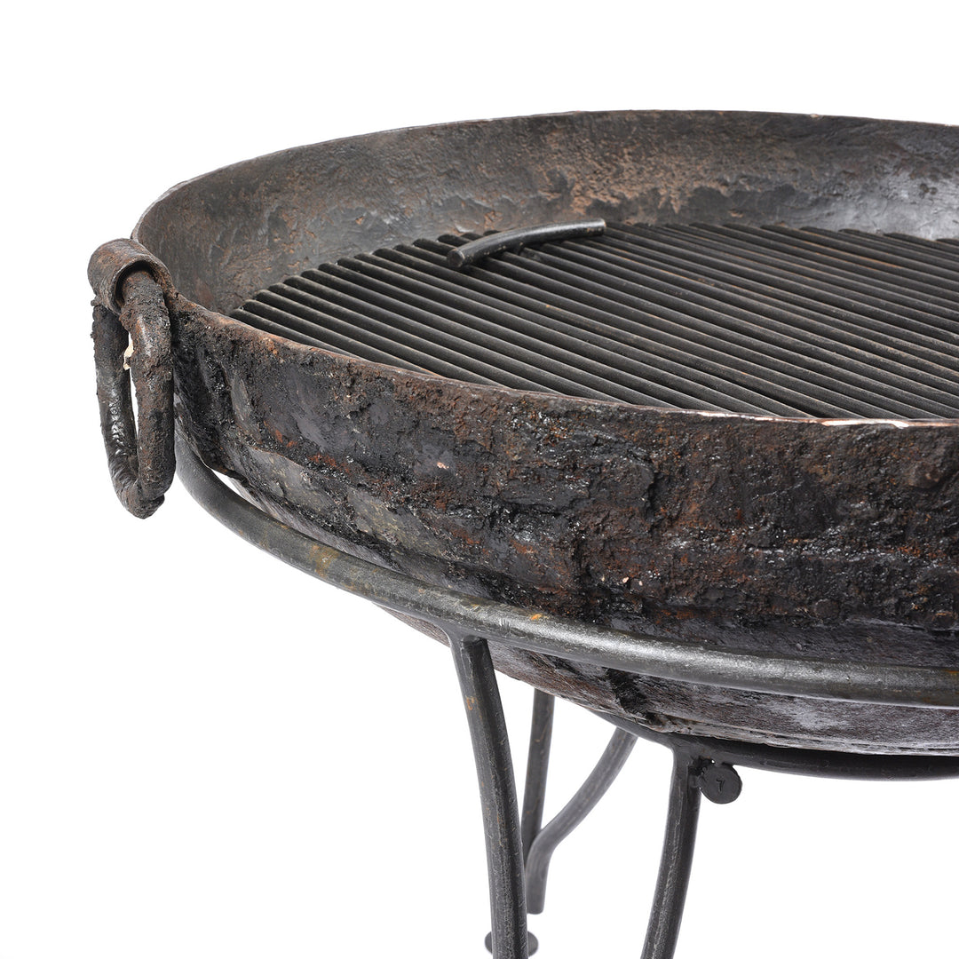Detail From Old 'Kadai' - Indian Fire Bowl On Stand From Rajasthan - Ca 1920 | Indigo Antiques