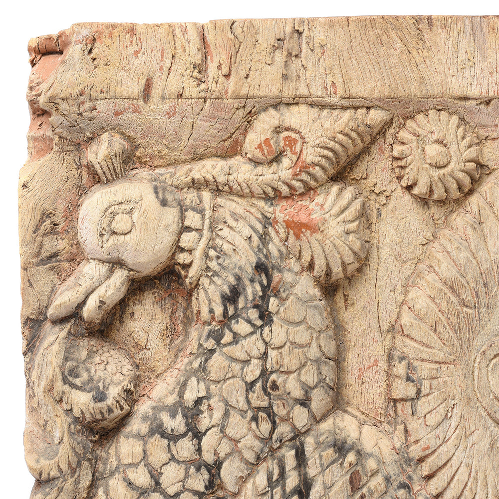 Carving Detail From Carved Peacock Panel From A Ratha Yatra Chariot - 19thC | Indigo Antiques