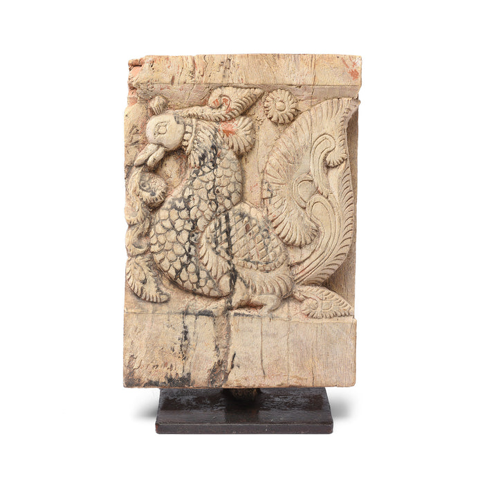 Carved Peacock Panel From A Ratha Yatra Chariot - 19thC | Indigo Antiques
