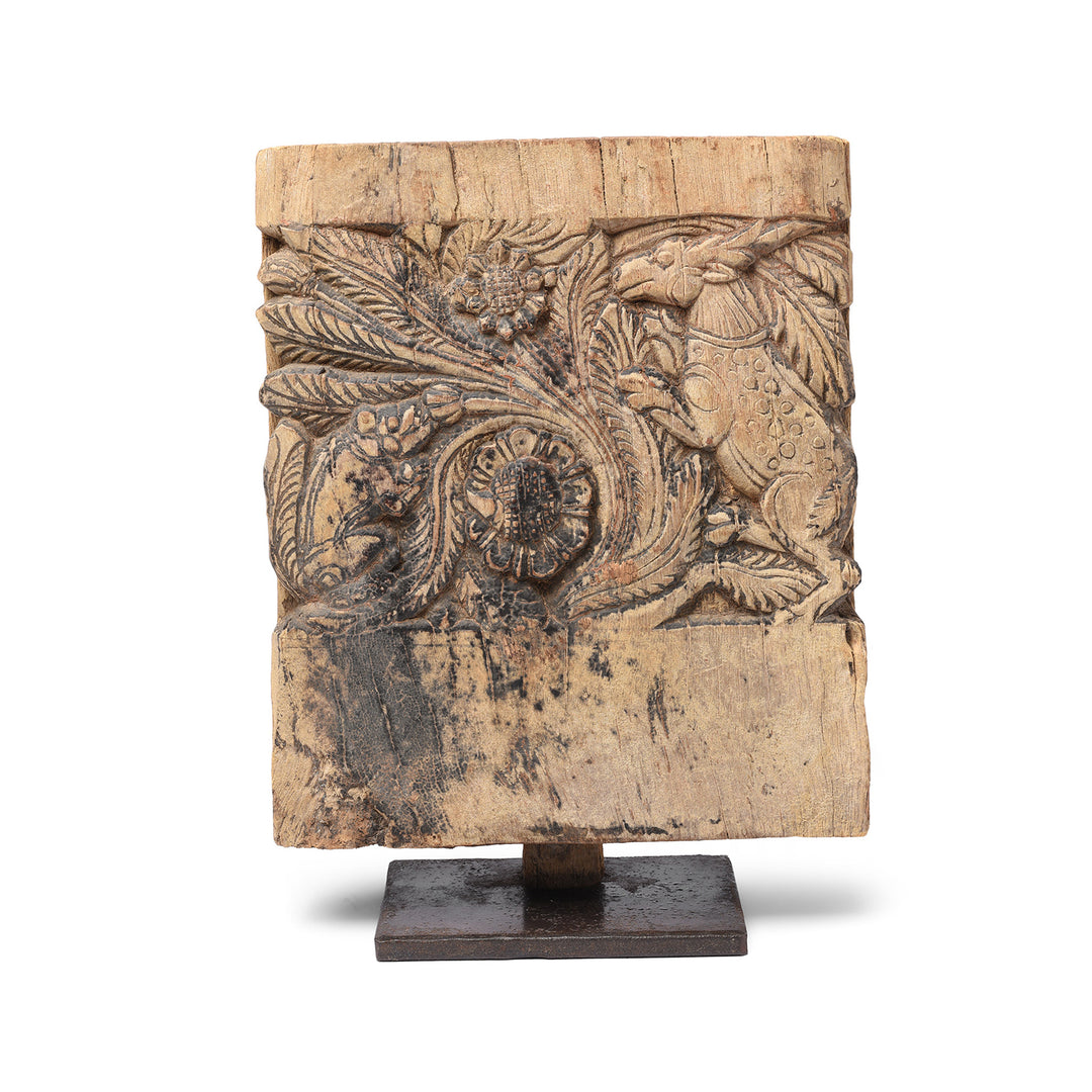 Carved Hare & Squirrel Panel From A Ratha Yatra Chariot - 19thC | Indigo Antiques