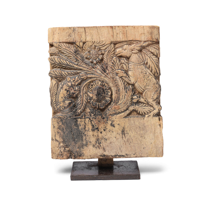 Carved Hare & Squirrel Panel From A Ratha Yatra Chariot - 19thC | Indigo Antiques