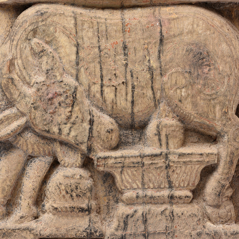 Carved Antique Indian Nandi Linga-Yoni Chariot Carving From a Ratha Yatra Chariot from Tamil Nadu | Indigo Antiques