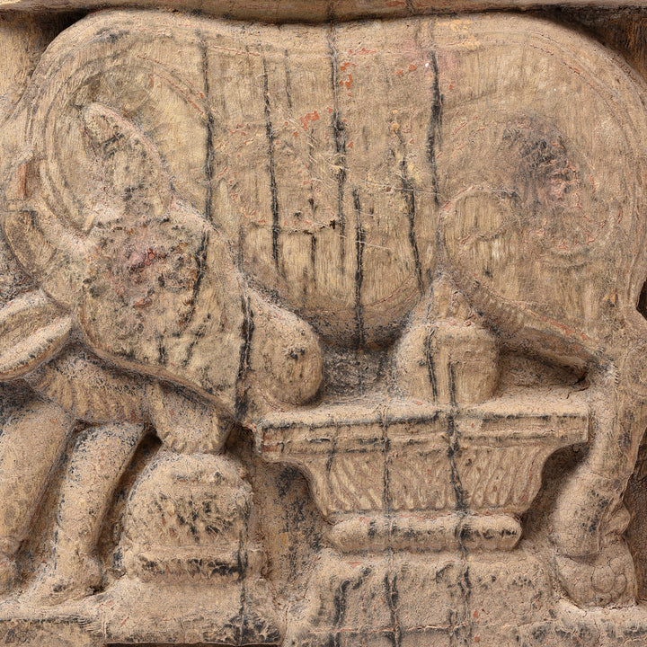 Carved Antique Indian Nandi Linga-Yoni Chariot Carving From a Ratha Yatra Chariot from Tamil Nadu | Indigo Antiques
