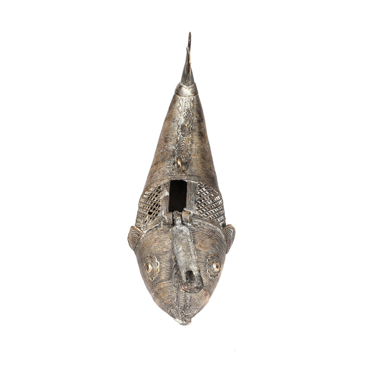 Brass Dhokra Work Fish Money Box From Orissa - Ca 1920 Brass Dhokra Work Fish Money Box From Orissa - Ca 1920