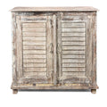 Painted Indian Louvre Cabinet Made From Reclaimed Teak