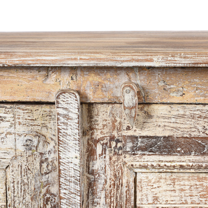 Latch Detail From Reclaimed Indian Louvre Sideboard With Paint Finish | Indigo Antiques