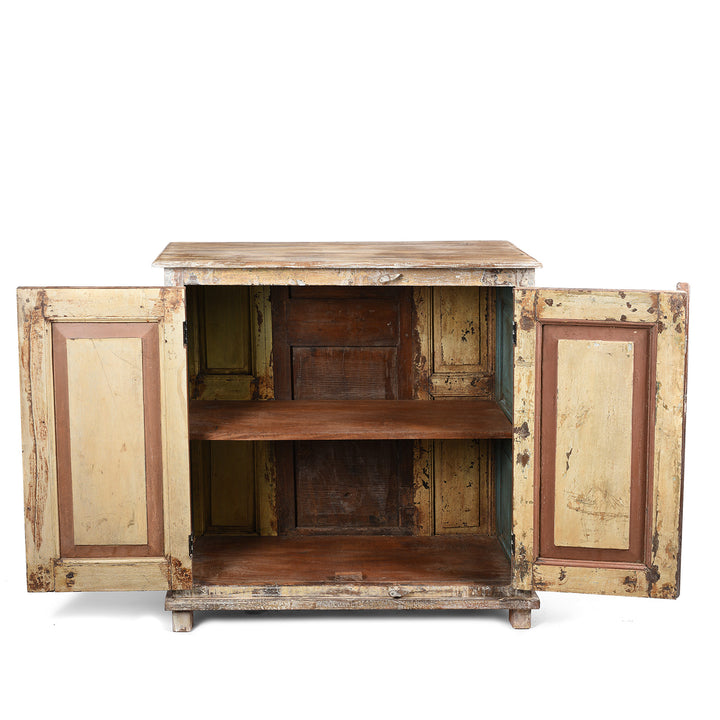 Interior View Of Reclaimed Indian Louvre Sideboard With Paint Finish | Indigo Antiques
